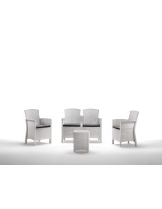 SALOTTO RESINA LIDO 4PZ BIANCO