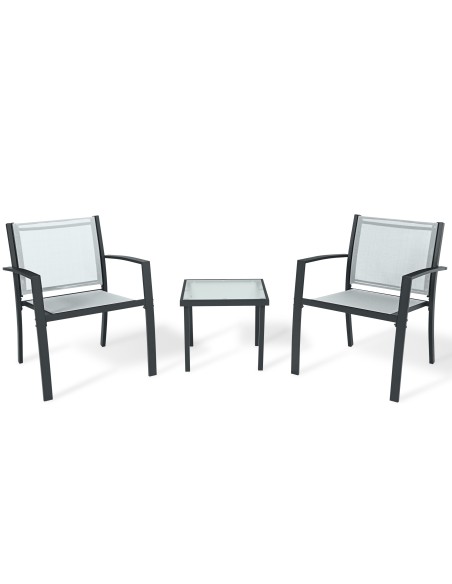 C SALOTTO HAVANA ACCIAIO 3 PZ GRIGIO