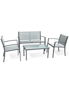 C SALOTTO SANTIAGO ACCIAIO 4 PZ GRIGIO