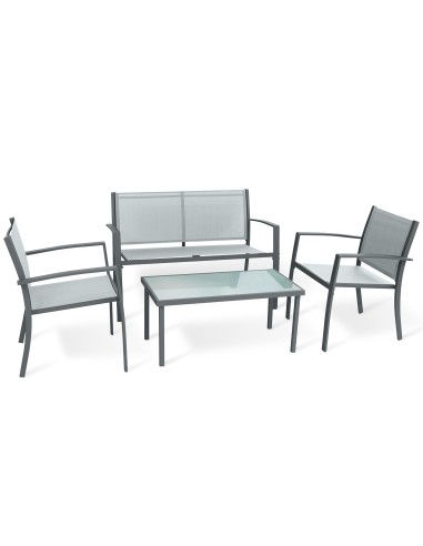 C SALOTTO SANTIAGO ACCIAIO 4 PZ GRIGIO