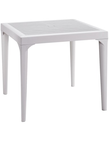 TAVOLO RESINA MALMO 80X80XH74CM BIANCO