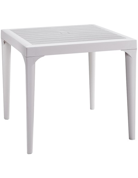TAVOLO RESINA MALMO 80X80XH74CM BIANCO