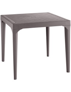 TAVOLO RESINA MALMO 80X80XH74CM TORTORA