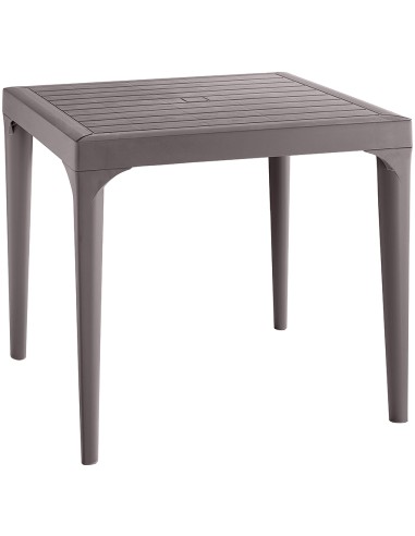 TAVOLO RESINA MALMO 80X80XH74CM TORTORA