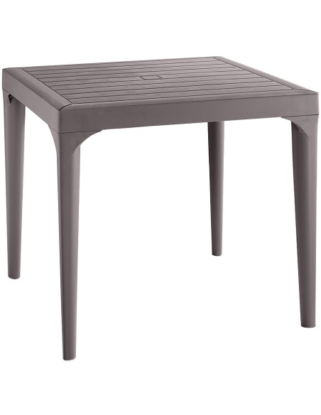 TAVOLO RESINA MALMO 80X80XH74CM TORTORA