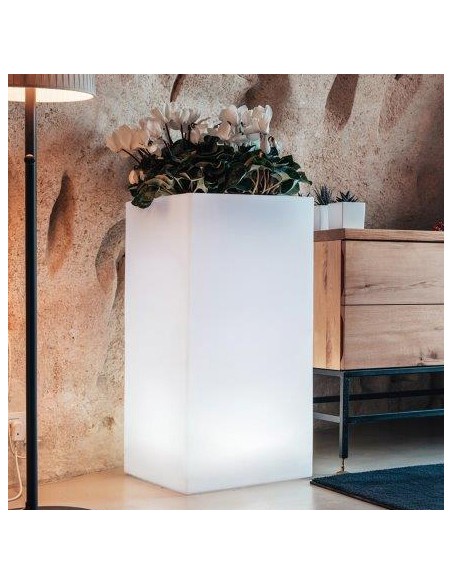 VASO CUBE BRIGHT 40X40XH80CM 20 L BIANCO