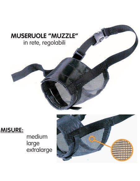 MUSERUOLA P/CANI MUZZLE IN RETE TAGLIA XL