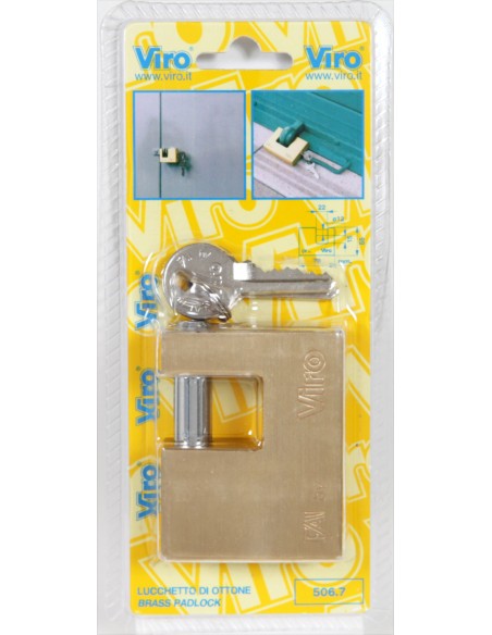VIRO BL 507.7 LUCCHETTO P/SERRANDA 90MM OTTONATO