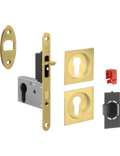KIT MANIGLIE QUADRO PORTA SCORR C/CHIAVE EASY G500T ORO