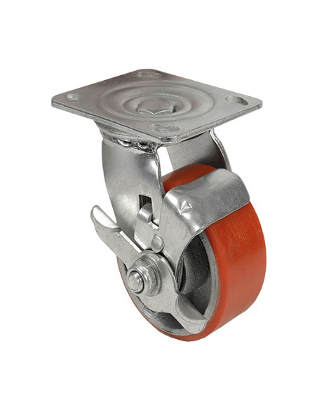 RUOTA POLIURETANO D  75X32 PIASTRA GIREV FRENO EXP