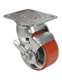 RUOTA POLIURETANO D 150X50 PIASTRA GIREV FRENO EXP