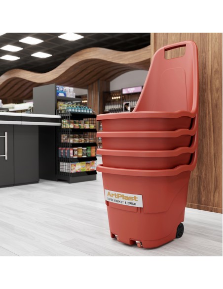 CARRELLO PORTATUTTO 4 RUOTE IN RESINA