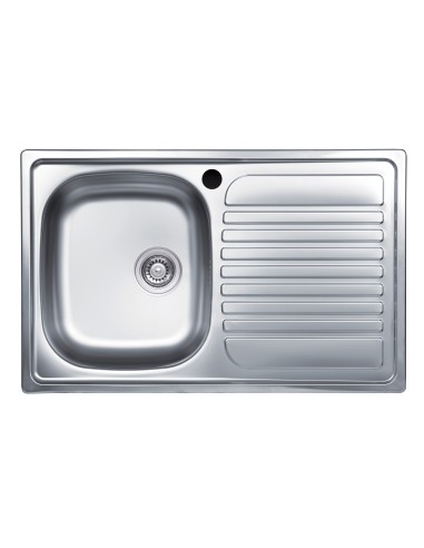 LAVELLO APPOGGIO INOX 1 VASCA SX + GOCCIOLATOIO...