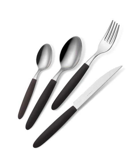 POSATE LIGHT BARATTOLO PZ.24 NERO 1 18/0