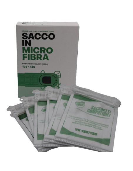 RICAMBIO FOLLETTO SACCO IN MICROFIBRA K135/6 PZ.6