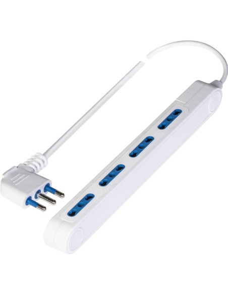 POLYPOOL PP2522 MULTIPRESA  4 PRESE  BIPASSO SALVASPAZIO BIANCA