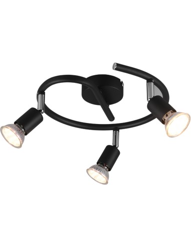 PLAFONIERA PARIS 3 LUCI GU10 NERO D. 28