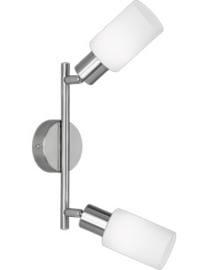 BARRA 2 FARETTI MARS E14 ACCIAIO/VETRO