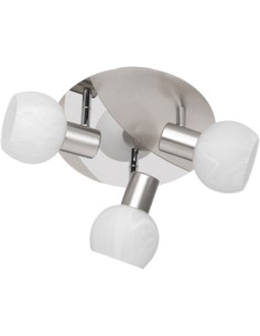 PLAFONIERA ANTIBES 3 LUCI E14 ACCIAIO VETRO D 22 CM