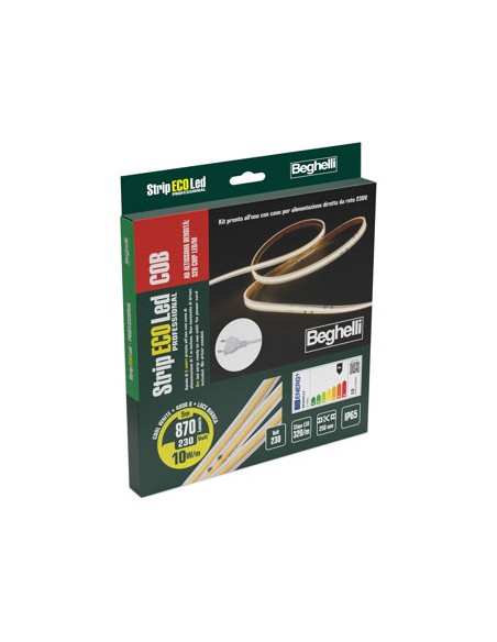 BEGHELLI STRIP LED 230V-10W IP65-4000K - 5 M