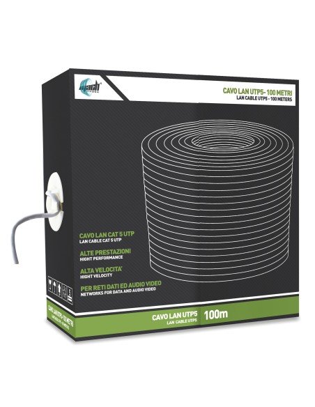 CAVO LAN UTP CAT. 6 CCA 0,56 MM 100 M GRIGIO