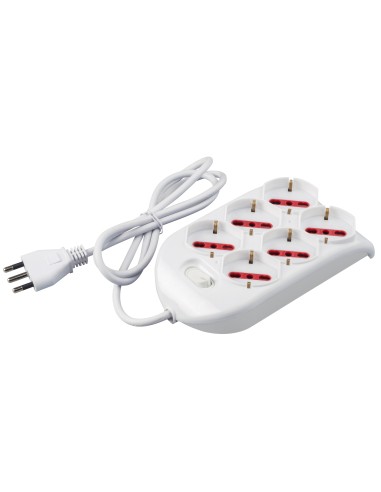 ROSI 94124 MULTIPRESA 6PR BIP SCHUKO + INT