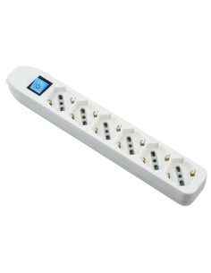MULTIPRESA 6P BIP/SCHUKO+INTERR S/CAVO BIANCO FIG.10