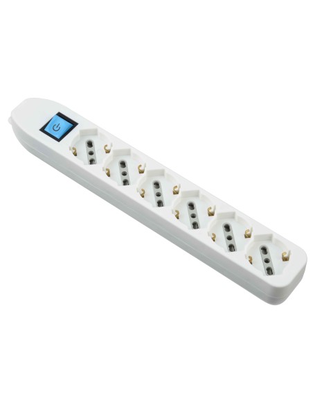 MULTIPRESA 6P BIP/SCHUKO+INTERR S/CAVO BIANCO FIG.10