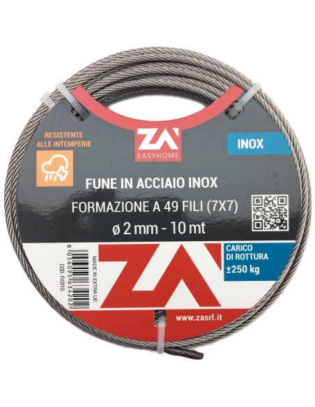 FUNE ACCIAIO INOX 49F D 3 MM 10 M