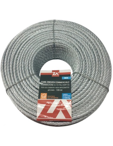 CAVETTO ACCIAIO INOX 49F D 6 MM 50 M