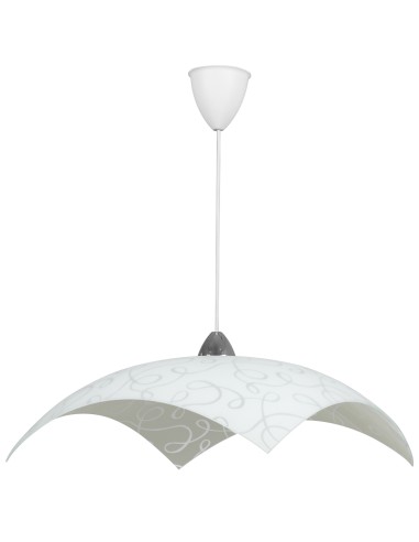 LAMPADA SOSP MARILENA 50 1XE27 VETRO LASTRA BIANCO