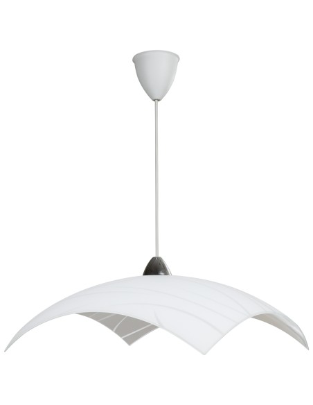 LAMPADA SOSP SIMONE 50X50 1XE27 VETRO LASTRA BIANCO