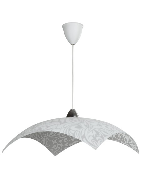 LAMPADA SOSP DANIEL 50X50 1XE27 VETRO LASTRA BIANCO