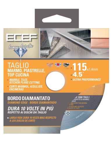 DISCO DIAMANTATO P/MARMO PIASTRELLE D 115 MM