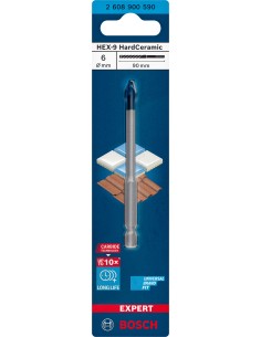 BOSCH-A PUNTA P/CERAMICA HEX-9 D  6X90 MM
