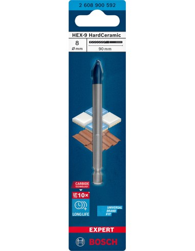 BOSCH-A PUNTA P/CERAMICA HEX-9 D  8X90 MM