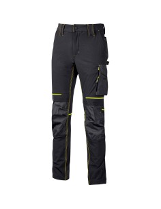 U-POWER PANTALONE ATOM SLIM FIT NERO-GIALLO TG.XL