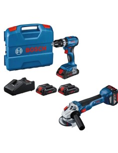 BOSCH-B SET 18V TRAPANO+SMERIG.+3 BATT.4,0Ah+CARIC.
