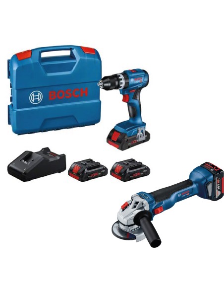 BOSCH-B SET 18V TRAPANO+SMERIG.+3 BATT.4,0Ah+CARIC.