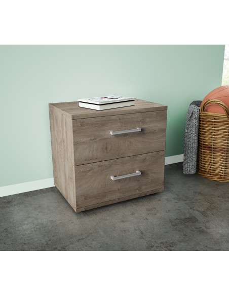 KIT COMODINO 2 CASSETTI 48X36X41 CM ROVERE K105