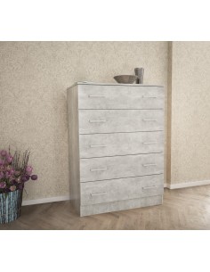 KIT CASSETTIERA 5 CASSETTI 80X45X111 CM CEMENTO CH.K4298