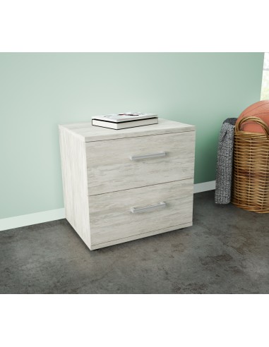 KIT COMODINO 2 CASSETTI 48X36X41 CM BIANCO...