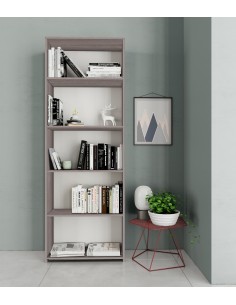 KIT LIBRERIA 4 RIPIANI 65X25XH183 CM ROVERE GRIGIO