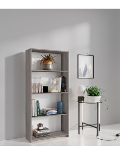 KIT LIBRERIA 3 RIPIANI 65X25XH138 CM ROVERE GRIGIO