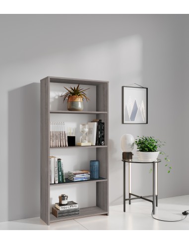 KIT LIBRERIA 3 RIPIANI 65X25XH138 CM ROVERE GRIGIO