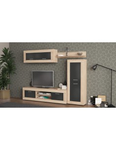 KIT PARETE LIVING AMBER 250X41X188 NAT.OAK/ANTRAC.