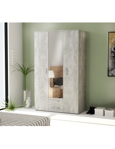 KIT ARMADIO 3 ANTE + 2 CASSETTI SPECCHIO 121X54X200 CEM....