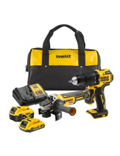 DEWALT KIT TRAPANO 18V 2Ah+SMERIGLIATR. 18V 4Ah DCK2081MDR