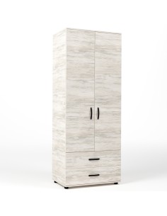 KIT ARMADIO 2 ANTE + 2 CASSETTI 80X52X205 CM BIANCO VEN.K083