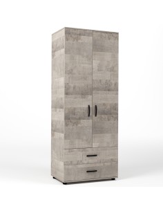 KIT ARMADIO 2 ANTE + 2 CASSETTI 80X52X205 CM ROVERE...